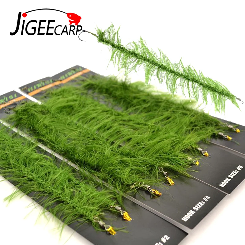 JIGEECARP aparejos para pesca de carpa con hierba – juego sedal