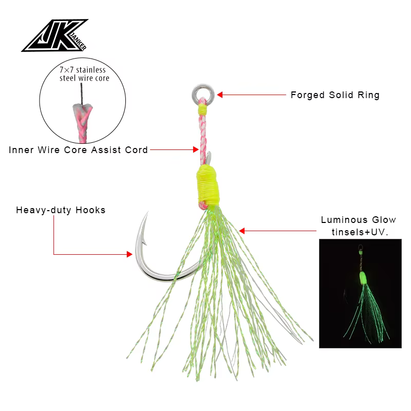 JK STLS-L Gancho de Pesca Luminoso – Alambre Resistente al Desgaste - imagen 2