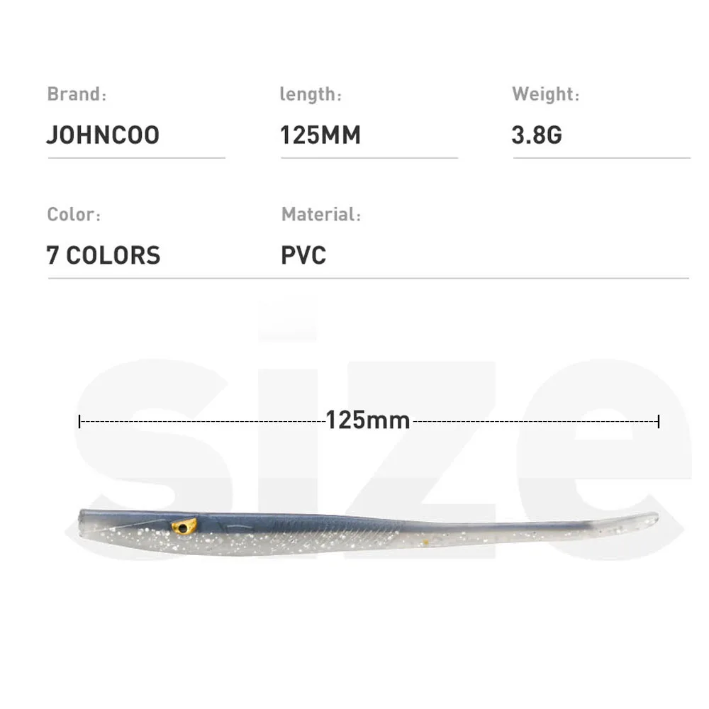 JOHNCOO Señuelo de silicona 125mm – Cebo suave para pesca - imagen 2