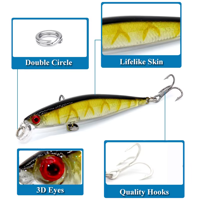 Minnow Wobbler 8cm sinking – Señuelo para lubina y perca - imagen 4
