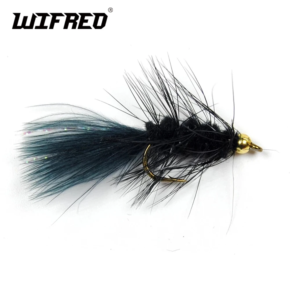 Wifreo Woolly Bugger – Mosca negra con cola flash y cabeza dorada