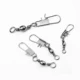 Conector giratorio de acero inoxidable para señuelos con broche