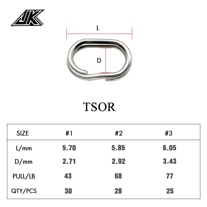 Anillos de conexión JK en acero inoxidable para señuelos - imagen 2