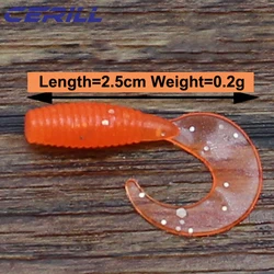 Cerill Señuelo de Silicona Suave 25mm – Imitación Gusano para Lubina