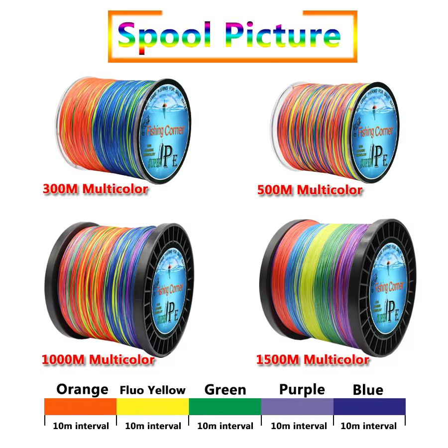 Hilo multifilamento PE 16 hebras multicolor para pesca - imagen 3