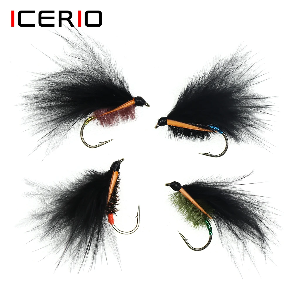 ICERIO Streamer Marabu Negro – Señuelo Trucha - imagen 2