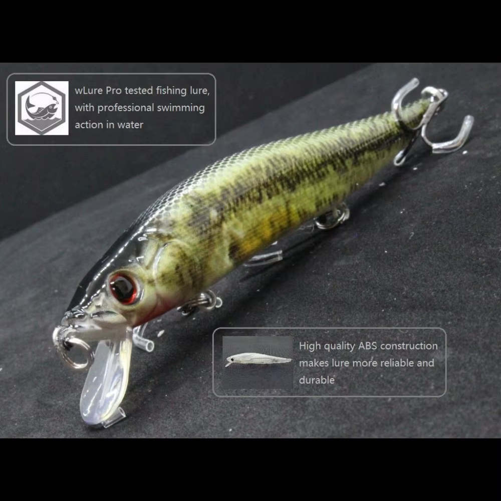 Wobbler WLure HM262 13cm 24g – Aguas poco profundas, 4 ganchos, piel real - imagen 2