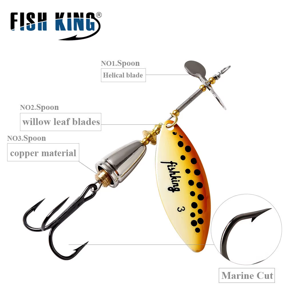 Fish King Cebo giratorio para lucio hoja cobre helicoidal - imagen 4