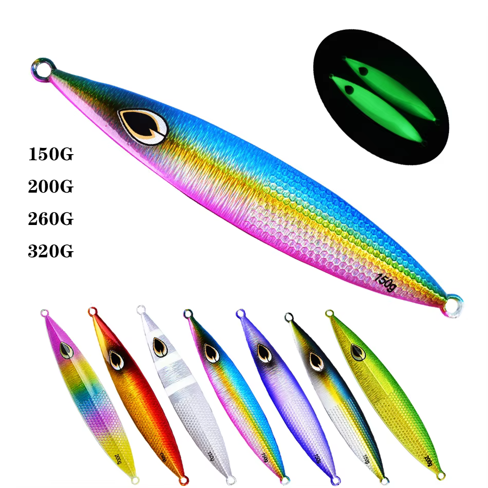 Señuelo Jig Luminoso Vertical para Pesca de Fondo en Agua Salada