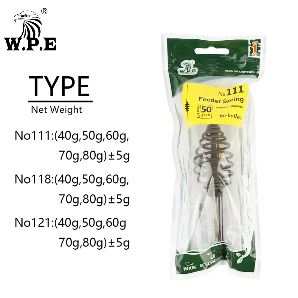 W.P.E Aparejos de carpa europea - Juego hecho a mano con linea lider - imagen 5
