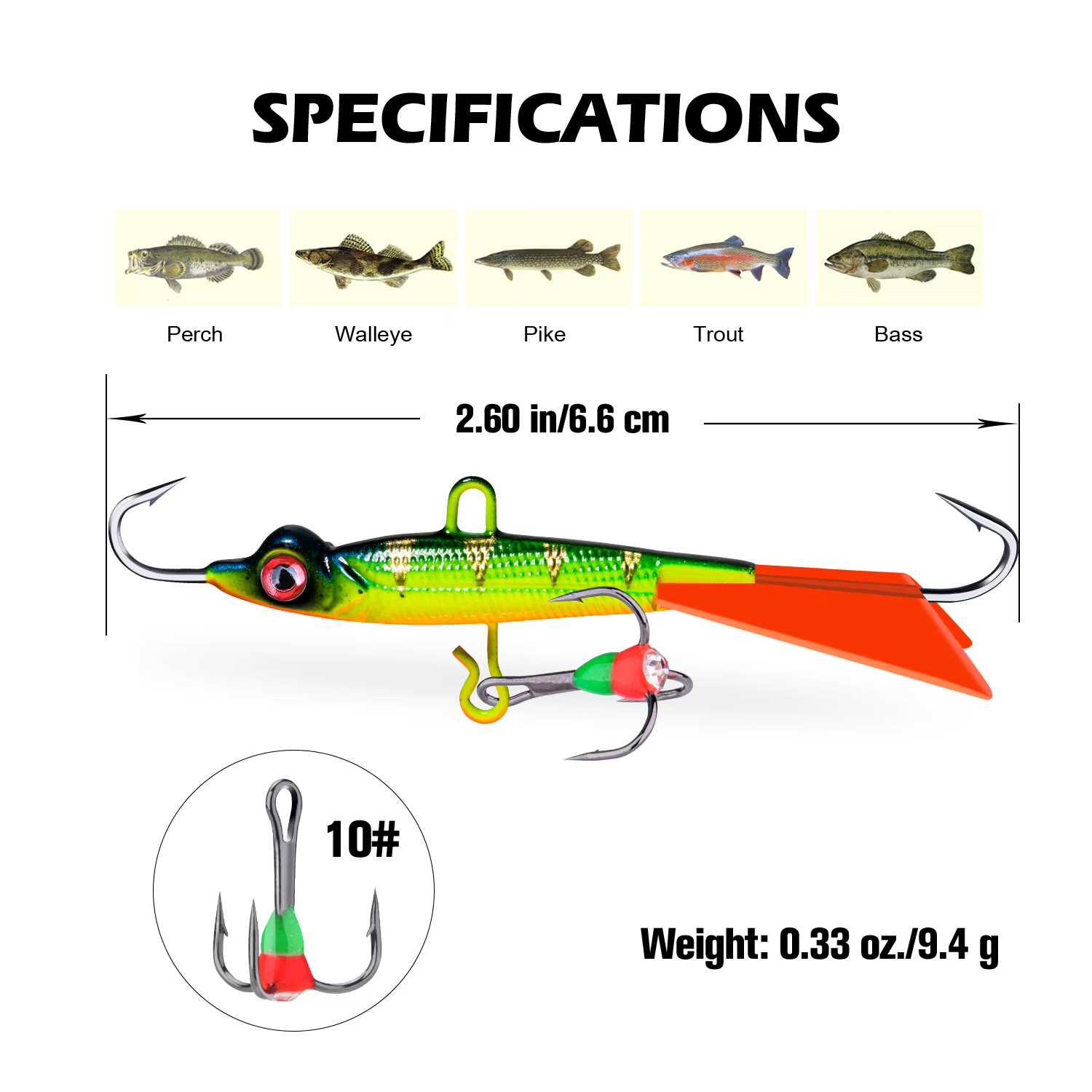 Goture Ice Winter Jig 6,6cm 9,4g – Señuelo equilibrador wobbler - imagen 3