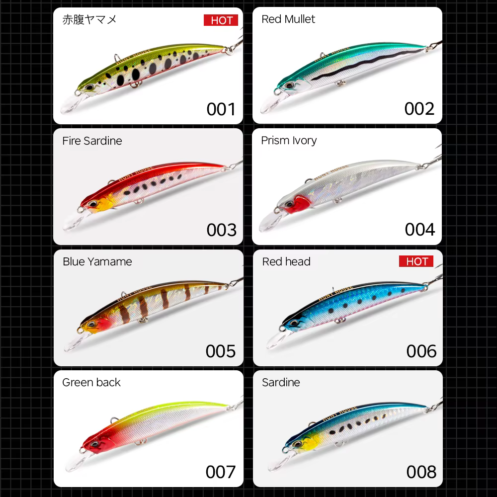 Hunthouse Ryuki Minnow – Wobbler hundimiento lento para lubina - imagen 4