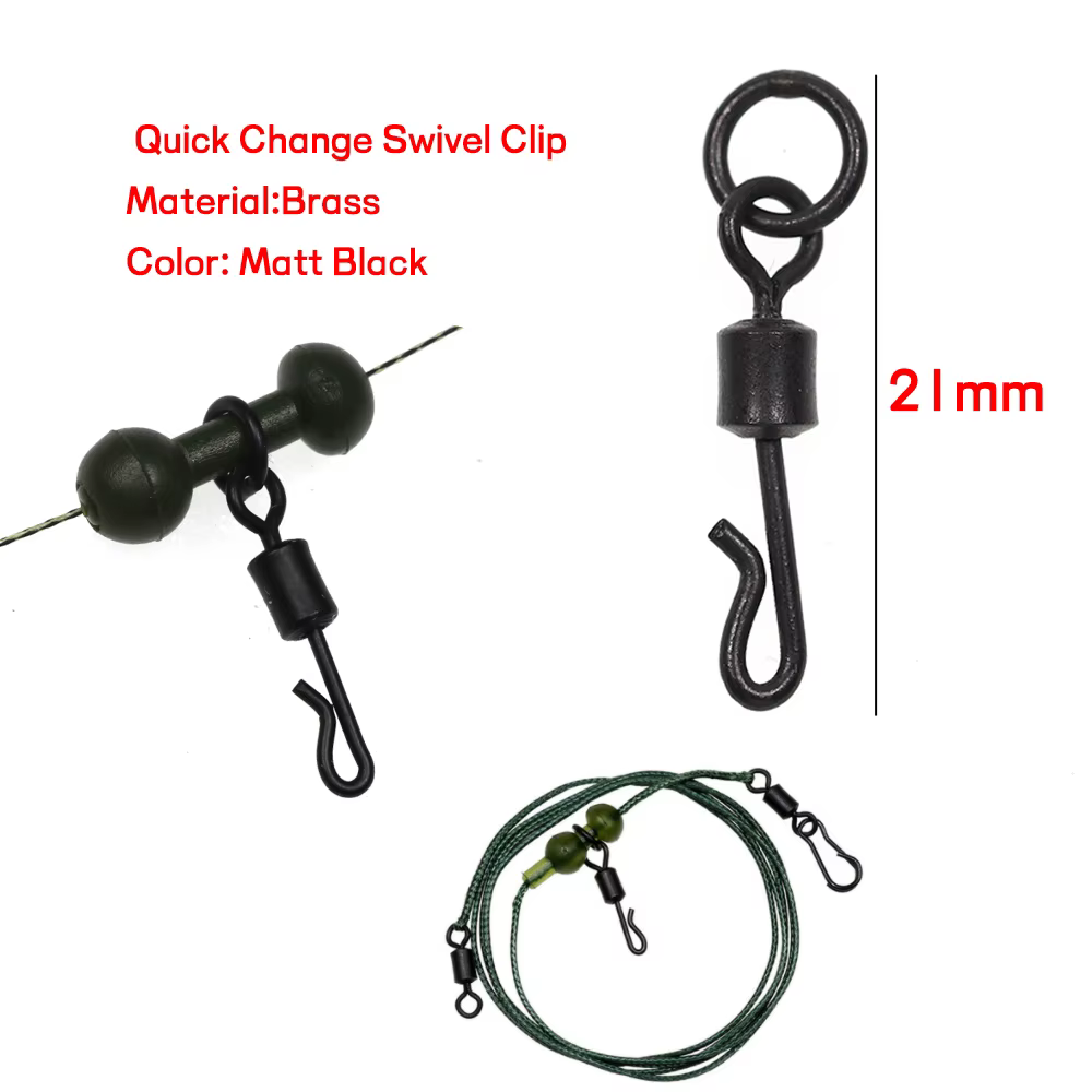 Bimoo Clip Cambio Rápido – Terminal negro mate para carpa - imagen 2