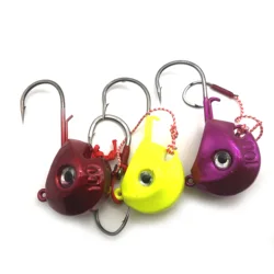 Mustad Jig Head de metal con púas y ojos 3D para pesca en mar profundo