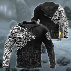 Sudadera de pesca con capucha estampado 3D dragón unisex KJ504