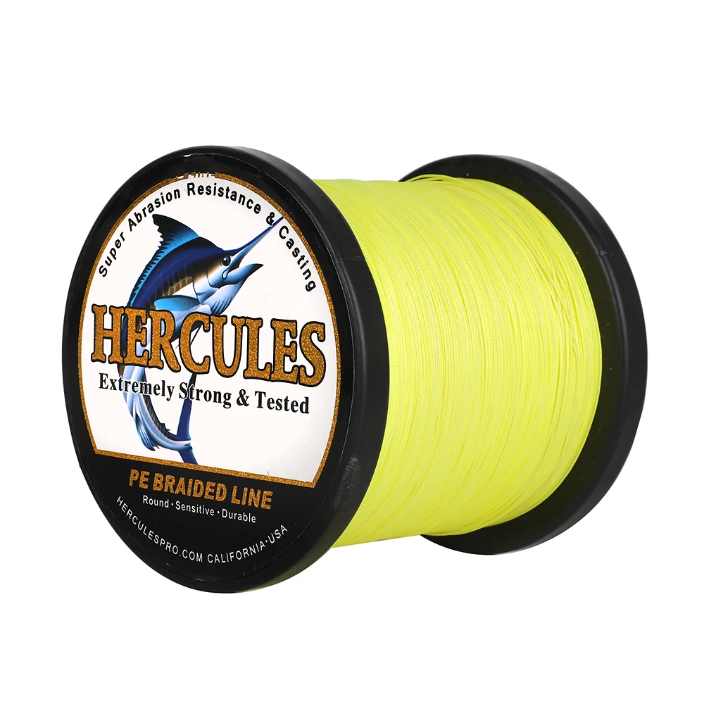 Línea trenzada Hercules 12 hebras – Amarillo fluor, sin stretch - imagen 2
