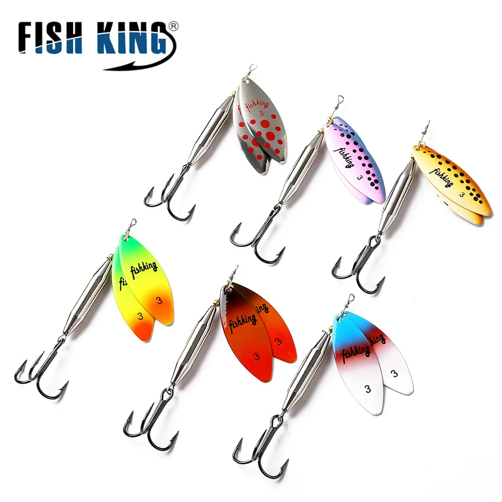 FISH KING Cebo Giratorio Doble Pieza en Latón – Anzuelo Triple para Lucio - imagen 5