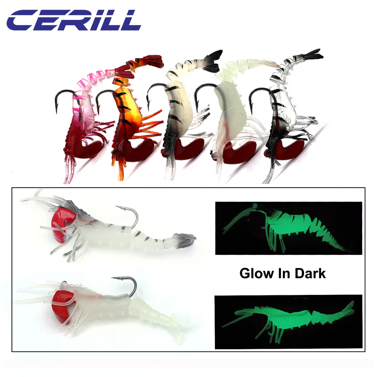 Senuelo luminoso gusano Swimbait - Jigging para carpa lubina - imagen 4