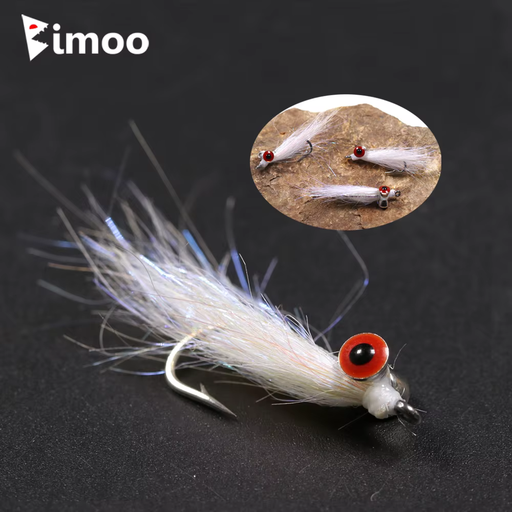 Bimoo Crazy Charlie Bonefish – Mosca agua salada trucha marina #6/#8 perla ojo latón - imagen 5