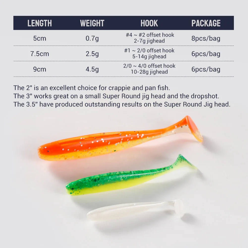 NOEBY Swimbait Vinilo 8cm – Señuelo Brillante para Lubina - imagen 2