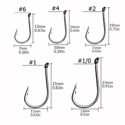 THKFISH Anzuelos Drop Shot – Circulares de acero al carbono con púas