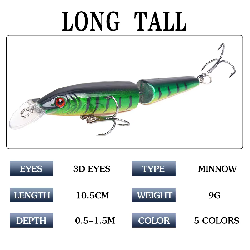 Wobbler artificial multiarticulado 10,5 cm 9g pesca marítima - imagen 2