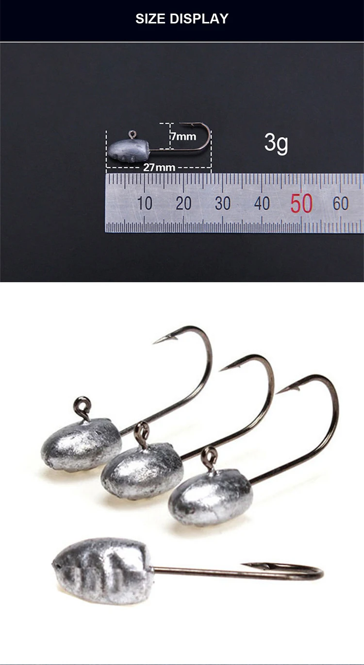 Los cuatro pesos disponibles del jig head OBSESSION A030