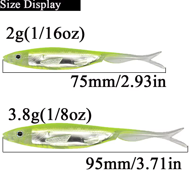 señuelos nadadores de silicona 75mm 95mm para trucha agua dulce salada - imagen 2