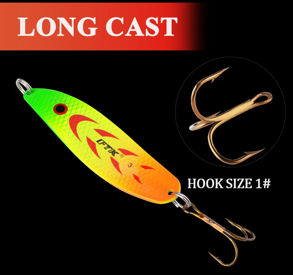 Señuelo cuchara FTK en acción mostrando su brillo y movimiento