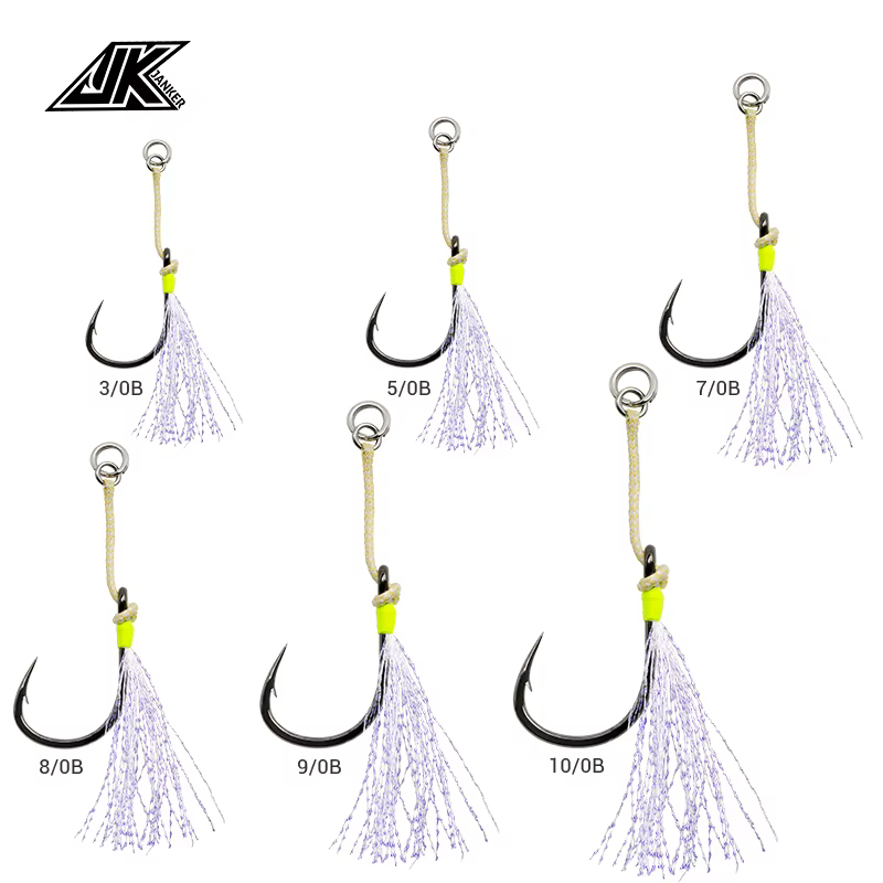 JK PAS-B Anzuelos de asistencia simple para jigging – Kit multitalle