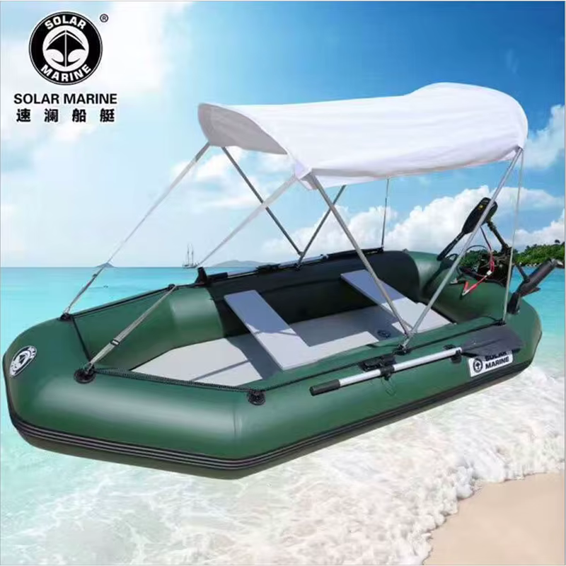 Solar Kayak de pesca inflable PVC con protección UV y toldo - imagen 5