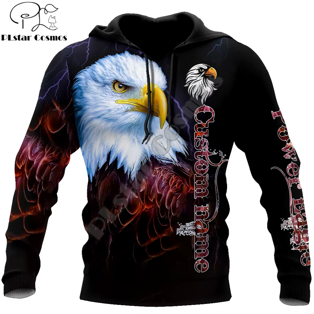 Sudadera 3D personalizable KJ520 – Diseño águila para pesca - imagen 2