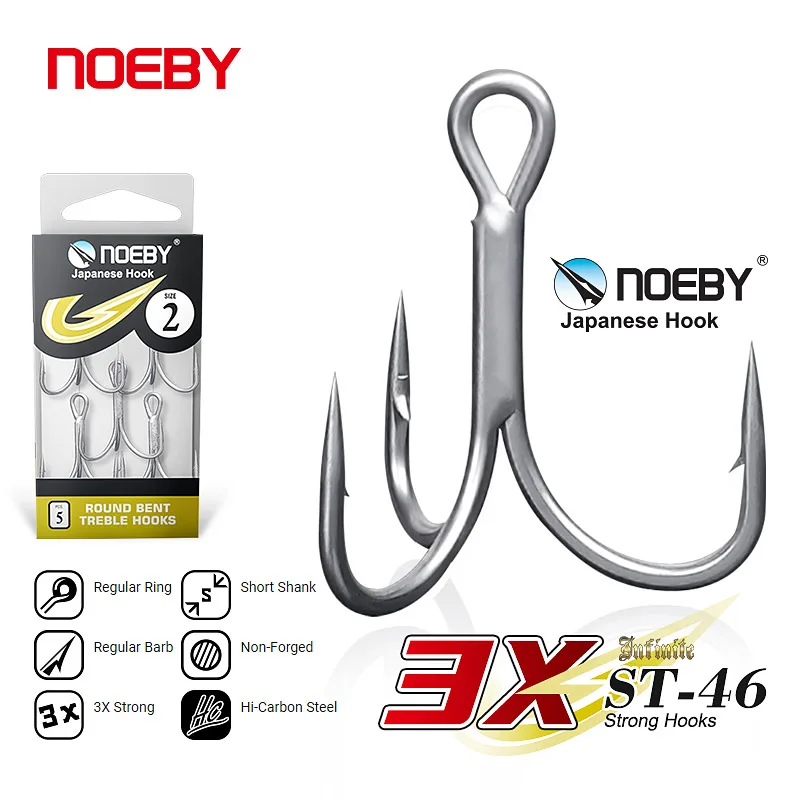 Noeby ST-46 Anzuelos Triples de Acero al Carbono - imagen 3