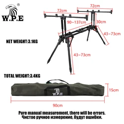 W.P.E Soporte plegable de aluminio resistente para cañas carpa