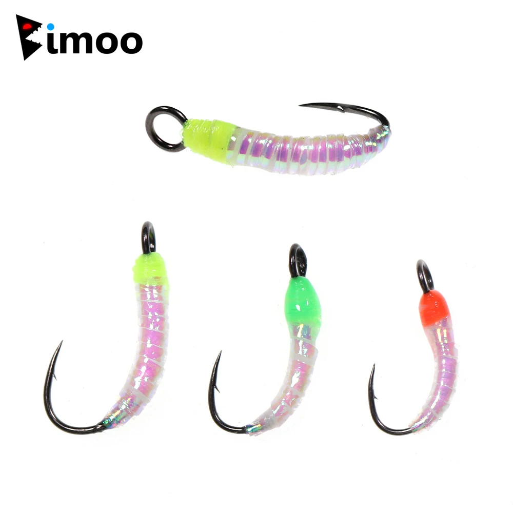 Set de 9 ninfas Bimoo UV Flashabou Gliss con cuerpo brillante y anzuelo de ojo grande