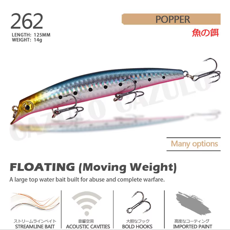 Popper superficie lucio flotante 125mm 14g - imagen 3