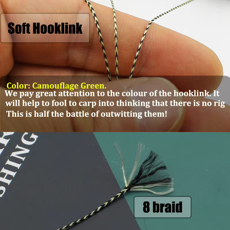 Líder carpa Chod con enlace de camuflaje verde y recubrimiento - imagen 4