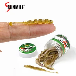 SUNMILE Vinilo con sabor a pez y camarón para carpa 5-8cm