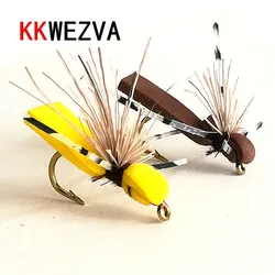 KKWEZVA-SEÑUELOS DE PESCA DE 14 piezas, cebos de mosca, insectos secos, tipo flotante, similar al cebo de mosca artificial, trucha, aparejos de pesca