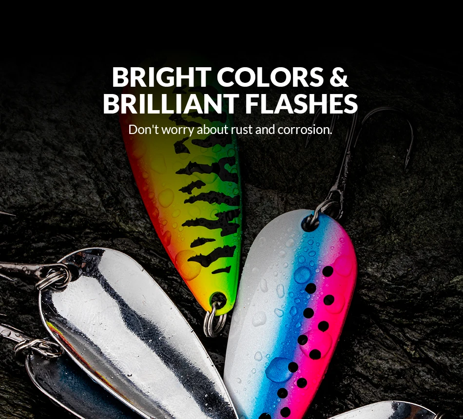 Set de cucharas de pesca THKFISH con varios colores y tamaños
