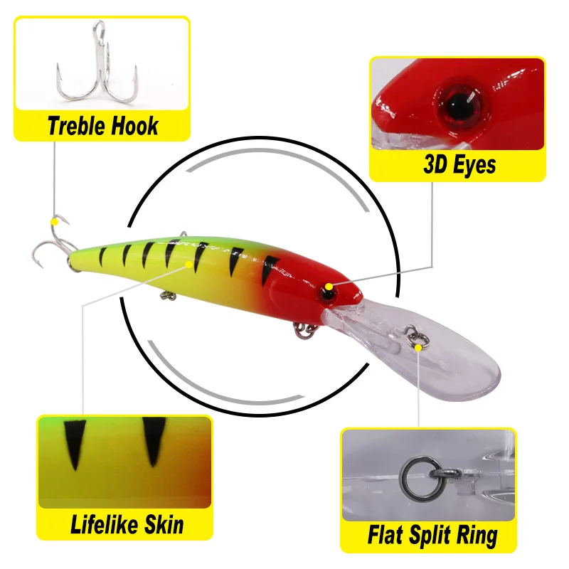 TacklePRO M65 Vobler Minnow 12Cm – 8m profundidad - imagen 4