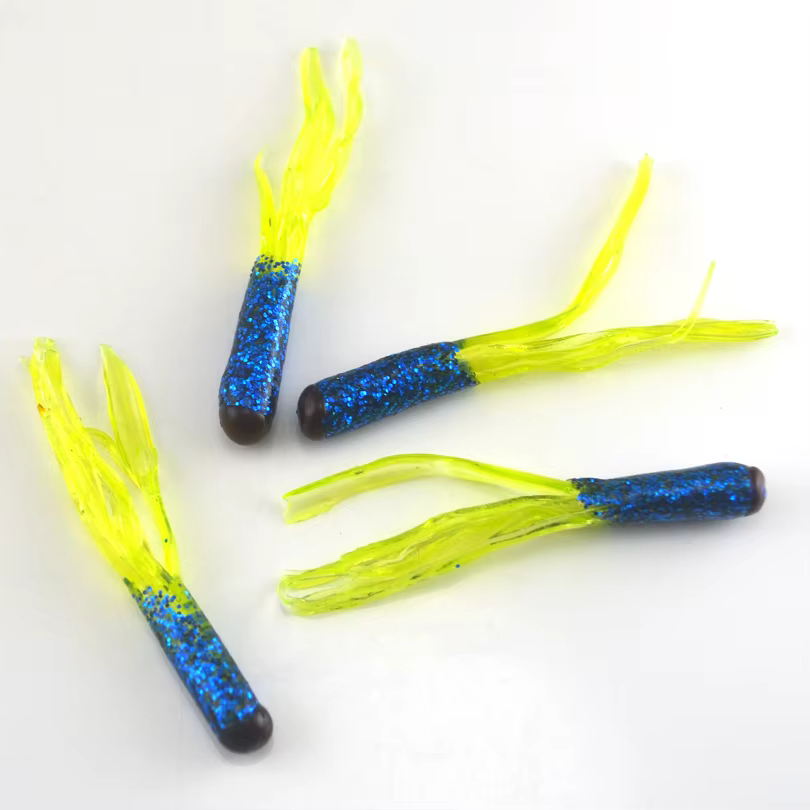 Cebo gusano artificial lubina MNFT – Silicona tricolor para mar - imagen 2