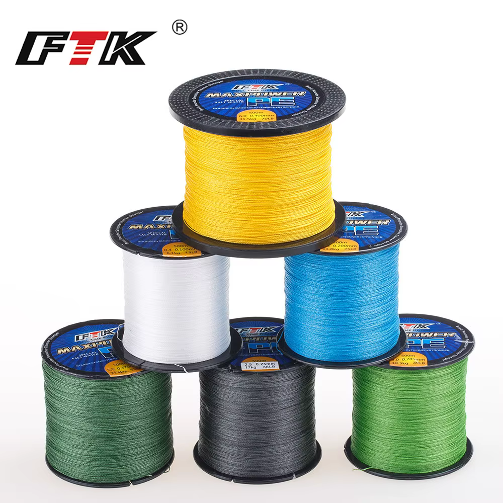 FTK Línea trenzada multifilamento 13-17 LB para carpa - imagen 5