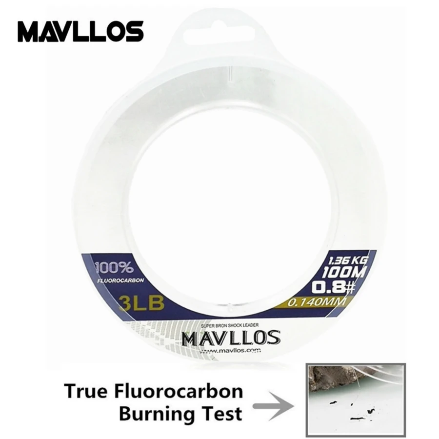 Mavllos Línea Fluorocarbono Invisible Alta Resistencia Spinning Baitcasting