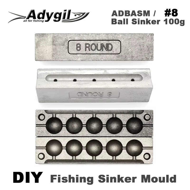 Molde plomos Adygil ADBASM – Bolas pesca 5 cavidades