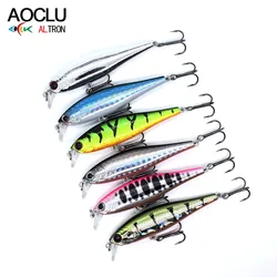 AOCLU Señuelo duro Wobbler hundido con sonajero anzuelo VMC 10
