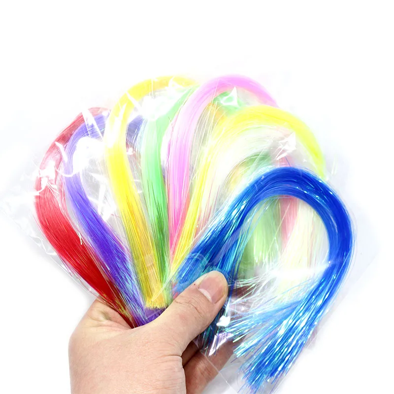 Fibra plana de tinsel para señuelos de pesca con mosca - imagen 3
