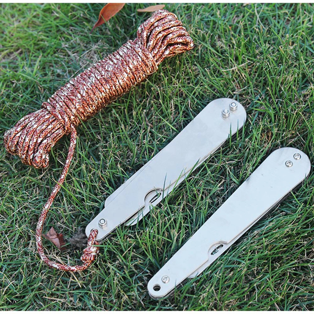 Cuchillo plegable de acero inoxidable T4 abierto mostrando la hoja