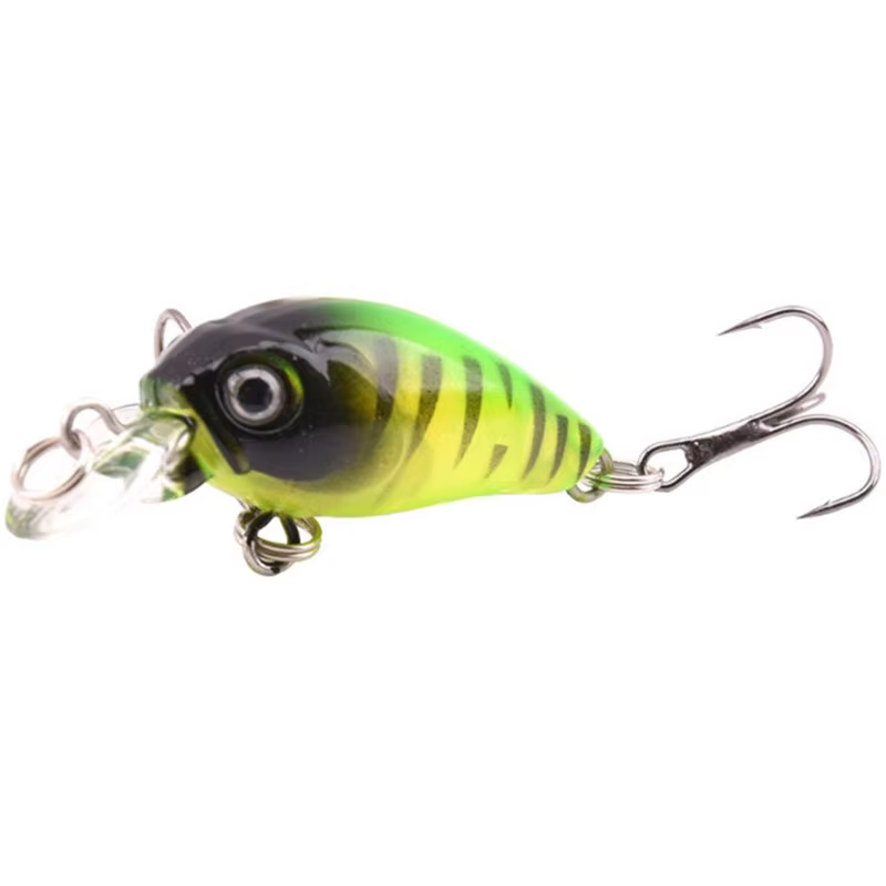 Senue de manivela mini - anzuelos triples y colores vivos brillantes