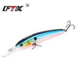 FTK Minnow Wobbler Ojos 3D Hundido Señuelo Swimbait Lubina